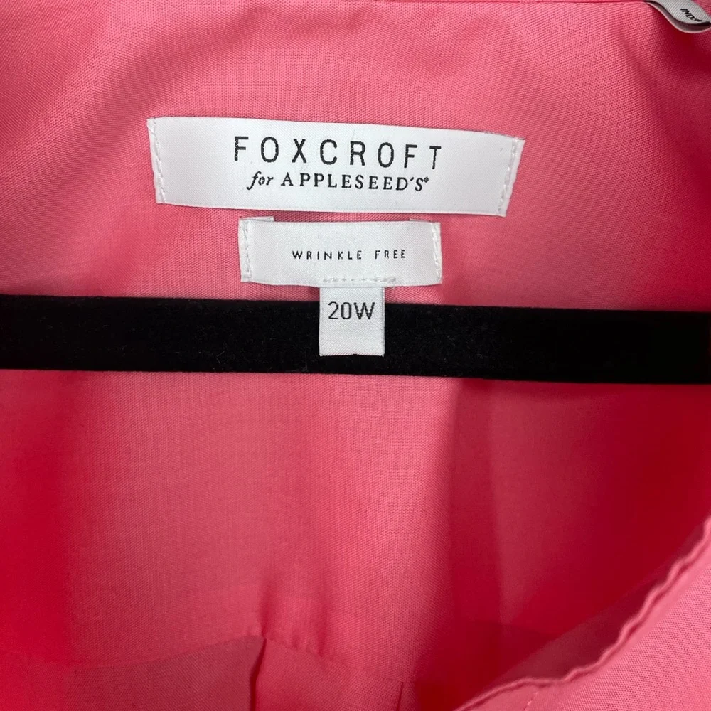 Foxcroft for Appleseeds Pink Button Down Shirt Wrinkle Free Long Sleeve 20W - Picture 4 of 4